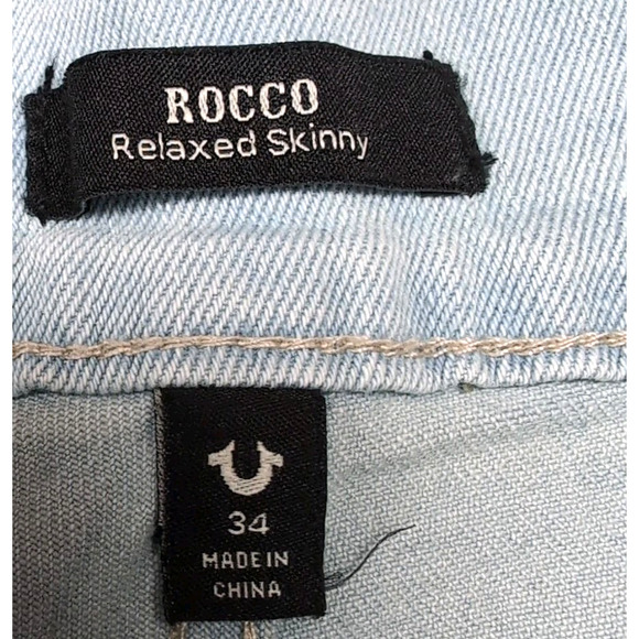 True Religion Rocco Denim Shorts Mens Size 34 Flap Light Wash Jean Jorts NEW NWT - Picture 4 of 16